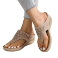 thumbnail image 4 of Yuanlong Womens Sandals Hollow Arch Support Flip Flops Summer Comfortable Dressy Casual Beach Sandals, 4 of 9