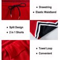thumbnail image 6 of ASUDESIRE Men's Athletic Shorts 2 in 1 Workout Running Shorts with Reflective Zipper Pockets and Towel Loop-Red-S, 6 of 8