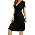 thumbnail image 2 of Women's Summer Short Sleeve Casual Dresses V-Neck Floral Party Dress with Pockets, 2 of 6