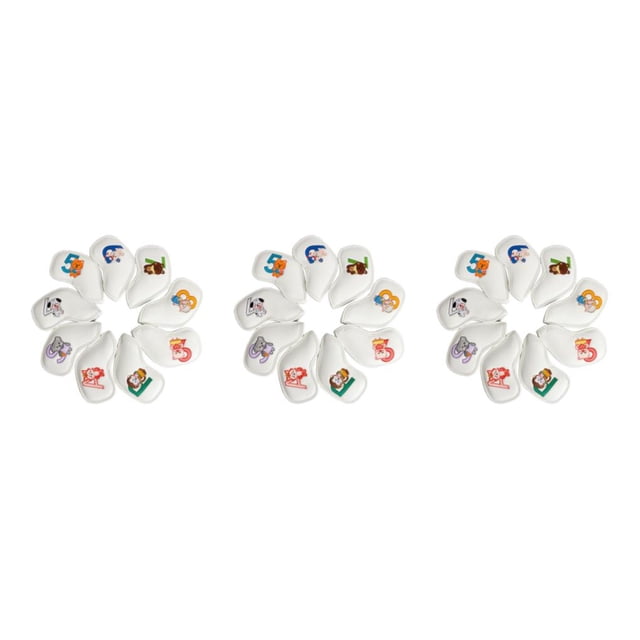 Greeniant Juego de 9 fundas para cabeza de hierro de golf, funda para cabeza de palo de golf para deportes al aire libre, color blanco Type1 NO1