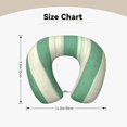 thumbnail image 3 of U-Shaped Pillow 11.8×9.8in With Pillow Core Comfortable Soft Invisible Zipper For Daily Travel Driving Office Lightgreen Stripe_18292_2, 3 of 8
