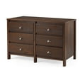 thumbnail image 4 of Camaflexi Baja 6 Drawer Dresser Solid Wood Dresser Organizer Storage Cabinet, Walnut, 4 of 7