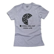 Pizza Pie Chart Will & Won't Eat All Funny Women's Cotton Grey T-Shirt