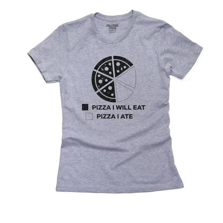 Pizza Pie Chart Will & Won't Eat All Funny Women's Cotton Grey T-Shirt