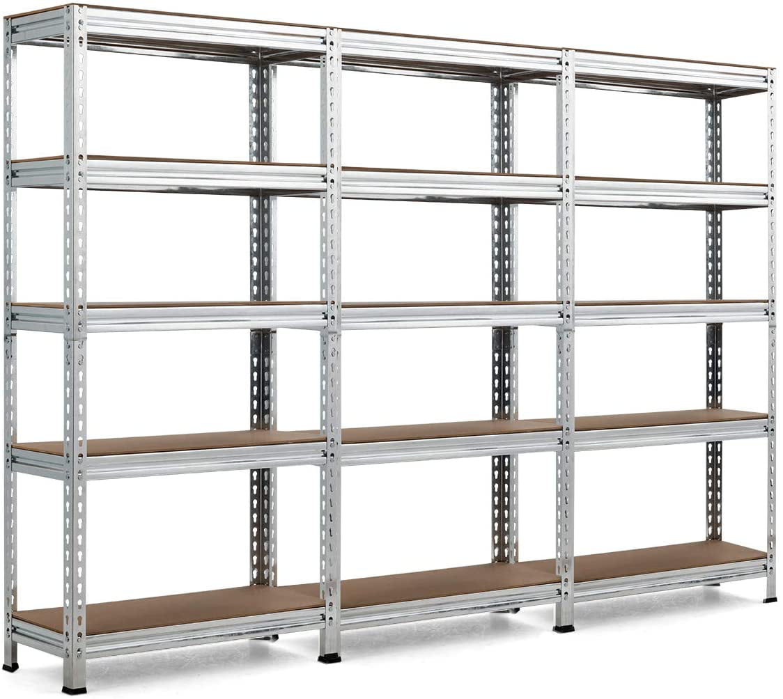 Shelf Rack Storing Heavy Duty 5 Tier Grey Boltless Shelving Racking Storage 