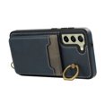 thumbnail image 3 of Wallet Back Case for Samsung Galaxy S22 Plus with Wrist Strap, Stylish Magnetic Card Holder Finger Ring Kickstand PU Leather Lanyard Shockproof Slim Phone Case for Samsung Galaxy S22 Plus, Blue, 3 of 7
