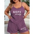 thumbnail image 5 of Gynyvoja Women Plus Size " Not Today" Spaghetti Strap Top and Shorts Loungewear Set Casual Sleepwear 5XL, 5 of 9