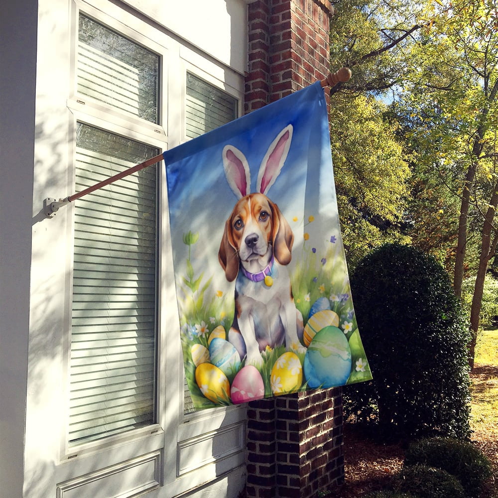 Beagle Easter Egg Hunt House Flag 28 in x 40 in