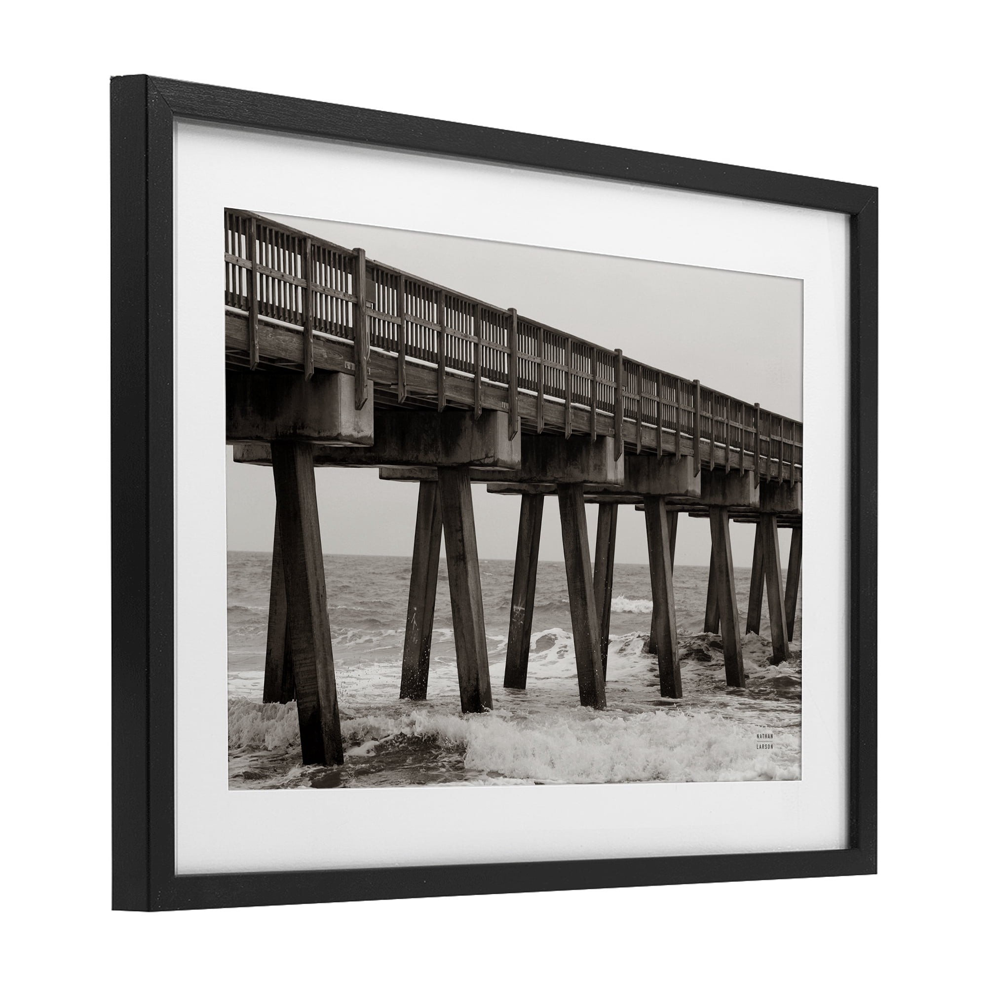 Stupell Industries Pier Angles Structure Black Framed Print Under Glass, design by Nathan Larson