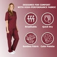 thumbnail image 3 of Women's Scrub Sets, Scrub Top and Pants (Burgundy, 4X-Large), 3 of 7