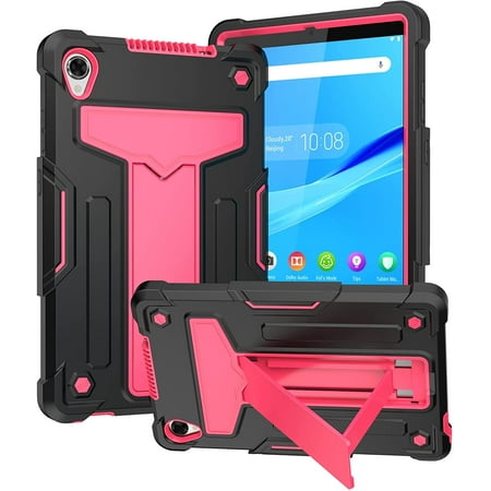 Epicgadget For Lenovo Tab M8 FHD Case, 8" FHD (TB-8705F/TB-8705N) Kids Friendly Hybrid Heavy Duty Cover with Kickstand Cover Case for 2019 Released Lenovo Tab M8 FHD 8.0 Inch Tablet (Black/Pink)