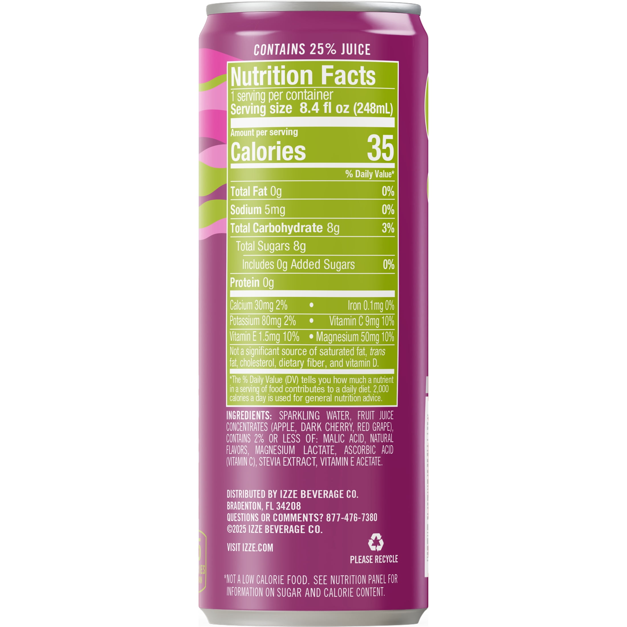IZZE Thrive Black Cherry Apple with Magnesium, 8.4 oz can