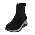 thumbnail image 6 of Dakaela Women's Wedge Ankle Boots Suede Side Zipper Casual High Top Sneakers Arch Support Slip on Work Booties, 6 of 7