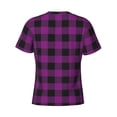 thumbnail image 6 of Qekee Purple Black Plaid Classic Fit T-Shirt Men's Shirt Men's Tight Short Sleeves for Exercise, Running, Mountaineering - Purple Black Plaid, 6 of 9