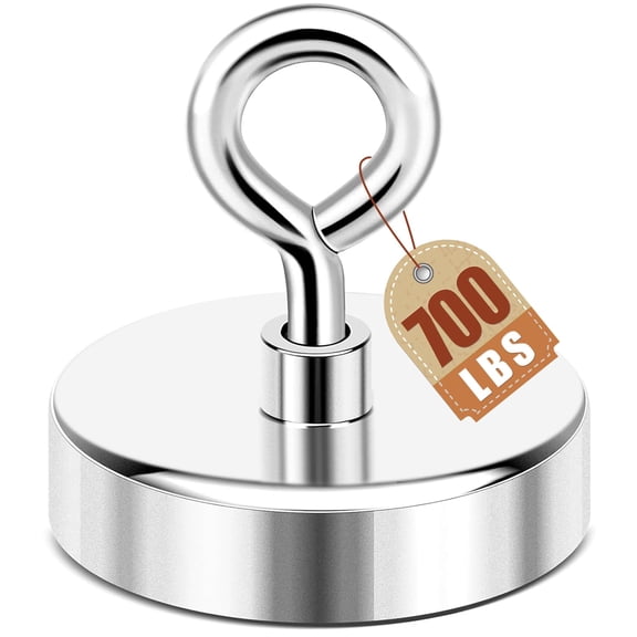 DIYMAG Fishing Magents,700LBS(317KG) Pulling Force Neodymium Fishing Magnet with Countersunk Hole Eyebolt for Retrieving in River an Magnetic Fishing(Dia:2.95in/75mm)