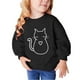 thumbnail image 1 of Sudadera Meitianfacai para niñas pequeñas y grandes, sudadera básica de forro polar con estampado de gato, linda sudadera con cuello redondo, suéteres de manga larga, suéteres, tops, ropa de otoño e, 1 of 5