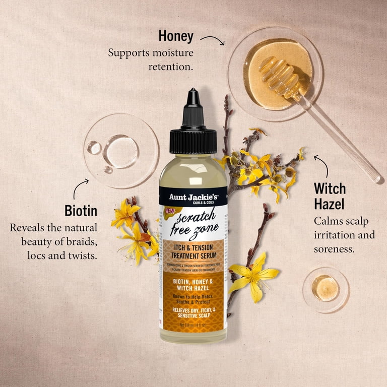 Aunt Jackie's Curls & Coils Itch & Tension Treatment Biotin, Honey