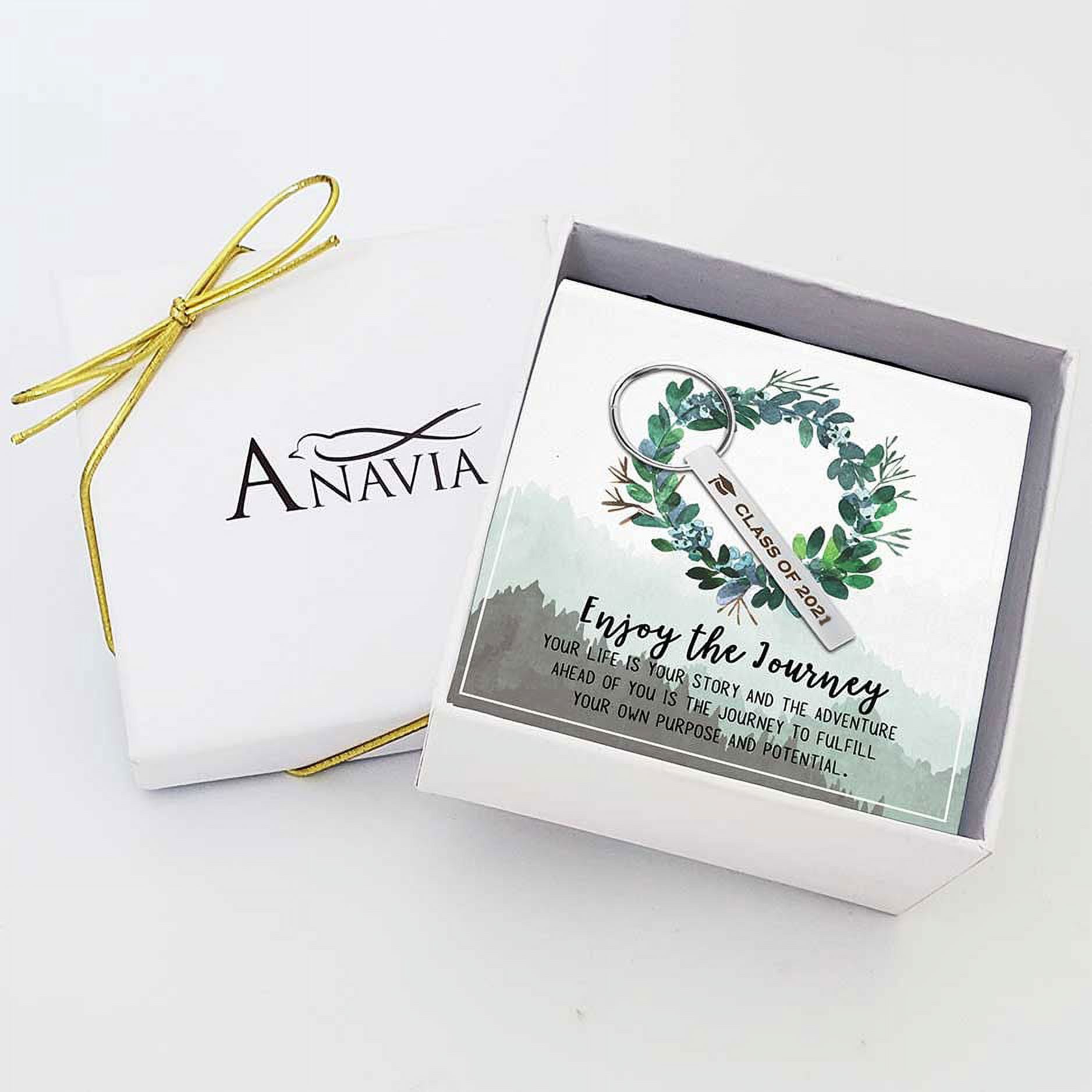 Anavia 2021 Graduation Gift for Her - High School | College Graduation Gift for Girls - Class of 2021 Graduation Gift for Friend -  Stainless Steel Engraved Necklace Jewelry