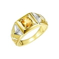 thumbnail image 6 of RYLOS Men's Rings 14K Yellow Gold Rings Designer Weave Band 7X5MM Oval Gemstone & Diamond Ring Citrine November Birthstone Rings For Men, Size 9, 6 of 7