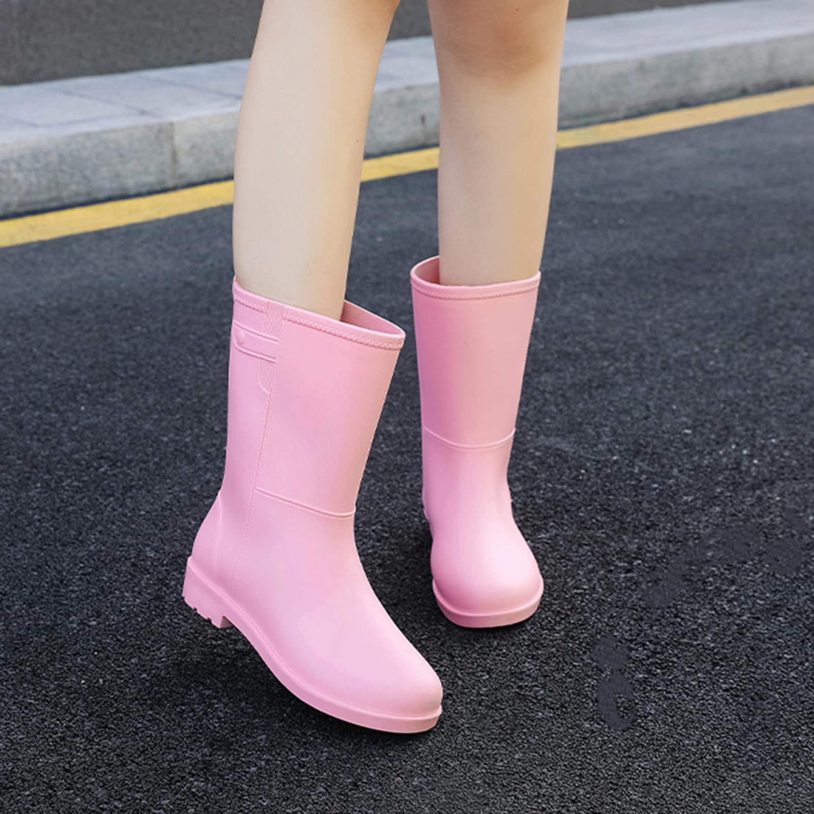 AUXDIQ Rain Shoes Women Mid-calf Boots Waterproof Rain Boots Outdoor Garden Shoes