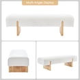 thumbnail image 3 of Zesthouse 55.1" Upholstered Bench, Modern Boucle Ottoman Bench with Wooden Legs, Entryway Bench for Bedroom Living Room, White, 3 of 13
