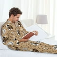 thumbnail image 6 of Vsdgher Snake And Flower Mens Pajama Set, Soft Warm Long Sleeve Sleepwear, Cozy Button-Down Pjs for Men-Small, 6 of 7