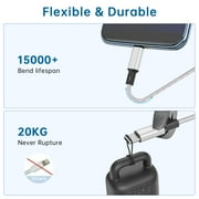 Cshidworld USB C Cable 2.4A Fast Charging Cable, 3Pack 3/6/6 FT, Premium Nylon Fast Charging Cables,Compatible with iPhone 15 Samsung Galaxy Note 10/10+ Plus/9/8, S20 S10 S9 S8 Plus,Silver