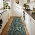 thumbnail image 2 of Hasoo Runner Rug 2x6 Non-Slip Washable Low Pile Floral Print for Kitchen Indoor Green, 2 of 5