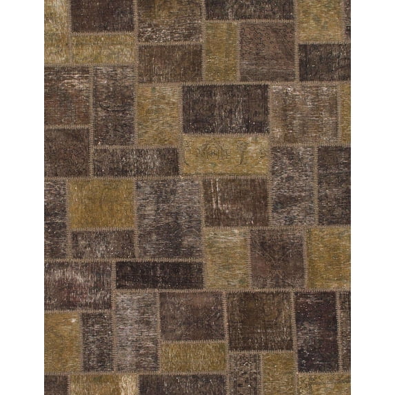 Ahgly Company Indoor Rectangle Abstract Bakers Brown Abstract Area Rugs, 7' x 10'