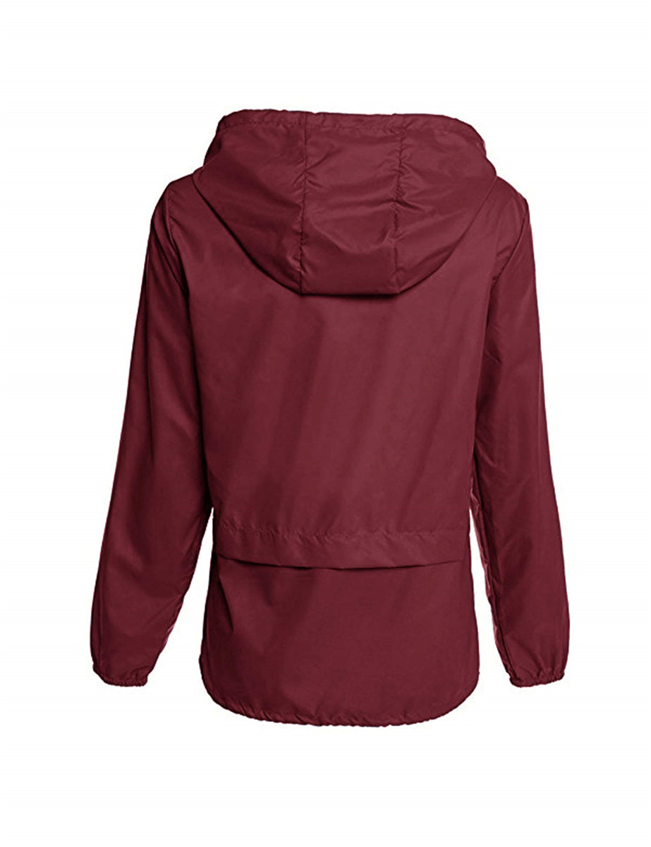 Womens Lightweight Raincoat Waterproof Packable Outdoor Hooded Rain Jacket Travel Jacket S-XXL - image 3 of 8