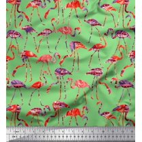 Soimoi Cotton Duck Fabric Flamingo Bird Fabric Prints by Yard 42 Inch Wide