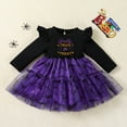 thumbnail image 2 of MUXiin Halloween For Kids Girls Girls Dresses Long Sleeve Halloween Party Dress With Cartoon Print Skirt For Toddler Kids Casual School Beach Outfit, 2 of 6