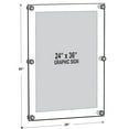 thumbnail image 2 of Floating Acrylic Wall Frame with Gold Stand Off Caps: 24" x 36" Graphic Size, Overall Frame Size: 28" x 40", 2 of 7