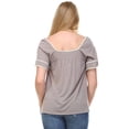 thumbnail image 2 of Coolwear Women's Square Neck Short Sleeve Crochet Top - Chestnut - Small, 2 of 3