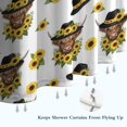 thumbnail image 6 of White Highland Cow Sunflower Hat Pattern Shower Curtain 36"x72" ,Bathroom Decorative Shower Curtains Set with 12 Hooks,Modern Waterproof Washable Shower Curtain, 6 of 6