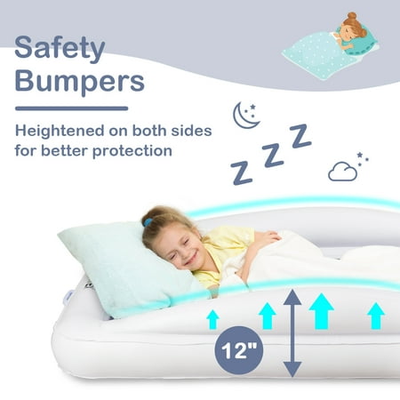 Gaintex Inflatable Toddler Travel Bed W Safety Bumpers Portable