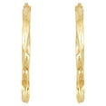 thumbnail image 3 of Brilliance Fine Jewelry 10K Yellow Gold Diamond-Cut Twist Earrings, 3 of 4
