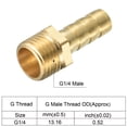 thumbnail image 4 of Uxcell Hose Barb Fitting Straight 8mm Barbed G1/4 Male Thread, 6 Pack Brass, Yellow, 4 of 5