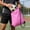 Pink, variant on EDHITNR Polyester Drawstring Backpack, Ball Carry Bag for Soccer Basketball Volleyball in Color Options, Lightweight Sports Mesh Bag for Practice and Games