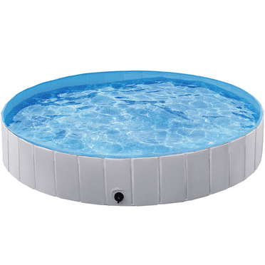 Yaheetech Foldable Pet Pool Dogs Swimming Pool Wash Tub for Dogs/Cats, Gray, Large-XXXL, 71''