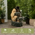 thumbnail image 3 of LuxenHome Outdoor Water Fountain, 26" Puppy and Rock Resin Water Fountains Indoor with LED Lights, 3 of 10