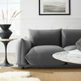 thumbnail image 7 of Sofa, Velvet, Grey Gray, Modern Contemporary Urban Design, Living Lounge Room Hotel Lobby Hospitality, 7 of 7
