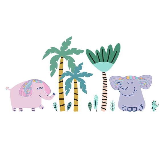 1set PVC Wall Stickers Wall Decoration Elephant 800x390mm 2 sheets/set DIY