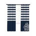 thumbnail image 7 of Navy Blue Blackout Curtains for Bedroom/Living Room, Nautical Coastal Sea Abstract Art Thermal Insulated Kitchen Drapes with Grommets, Light Blocking Window Treatment, 2 Panels 52" x 54", 7 of 7