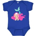 thumbnail image 3 of Inktastic Cute Mermaid, Pink Hair, Green Tail Girls Baby Bodysuit, 3 of 5