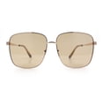 thumbnail image 5 of Womens Luxurious Oversized Rectangle Metal Rim Boyfriend Sunglasses Gold - Brown, 5 of 8