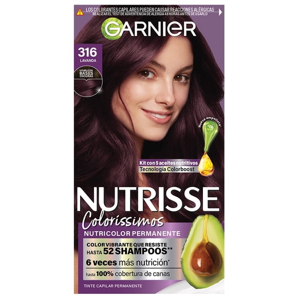 Tinte para cabello Garnier Nutrisse coloríssimos 316 lavanda