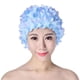 thumbnail image 1 of Gorro de baño con flores en 3D, gorro transpirable para deportes acuáticos, accesorios para piscina (azul), 1 of 3