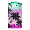 thumbnail image 4 of JUUYY Mens Summer Beach Tank Top Tropical Hawaiian Palm Tree Print Sleeveless Shirts Workout Muscle Tee Vacation T-Shirt Purple XXL, 4 of 5