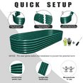 thumbnail image 3 of TRAMULL Oval Metal Raised Garden Bed Kit, 8x3x1.5FT, Galvanized, Green, 3 of 6